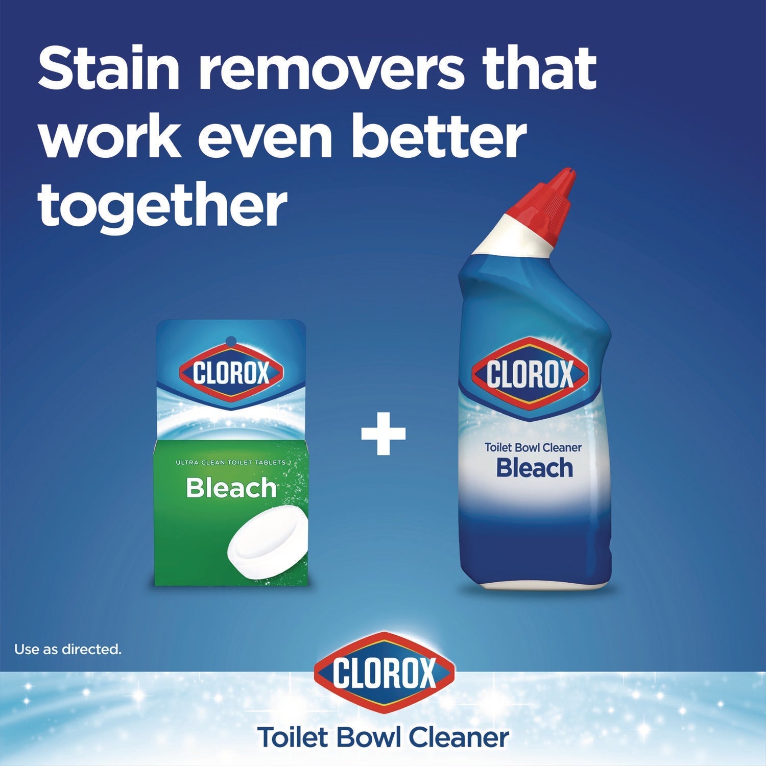 Clorox® Disinfecting Toilet Bowl Cleaner with Bleach, Rain Clean Scent, 24 oz Bottle, 2/Pack