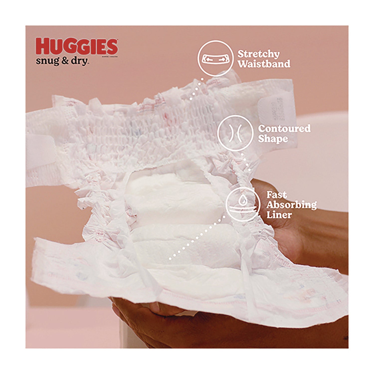 Huggies® Snug and Dry Diapers, Size 3, 16 lbs to 28 lbs, 168/Carton