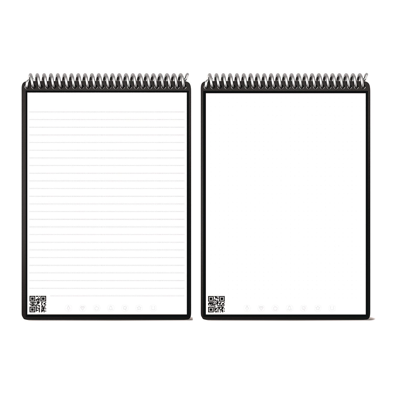 Rocketbook Flip Smart Notepad, Black Cover, Lined/Dot Grid Rule, 6 x 8.8, White, 36 Sheets - Bloom Skins