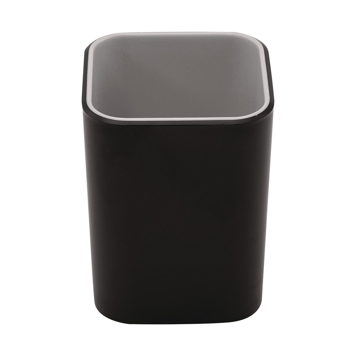 Advantus Fusion Pencil Cup, Plastic, 2.99 x 2.99 x 3.96, Black/Gray