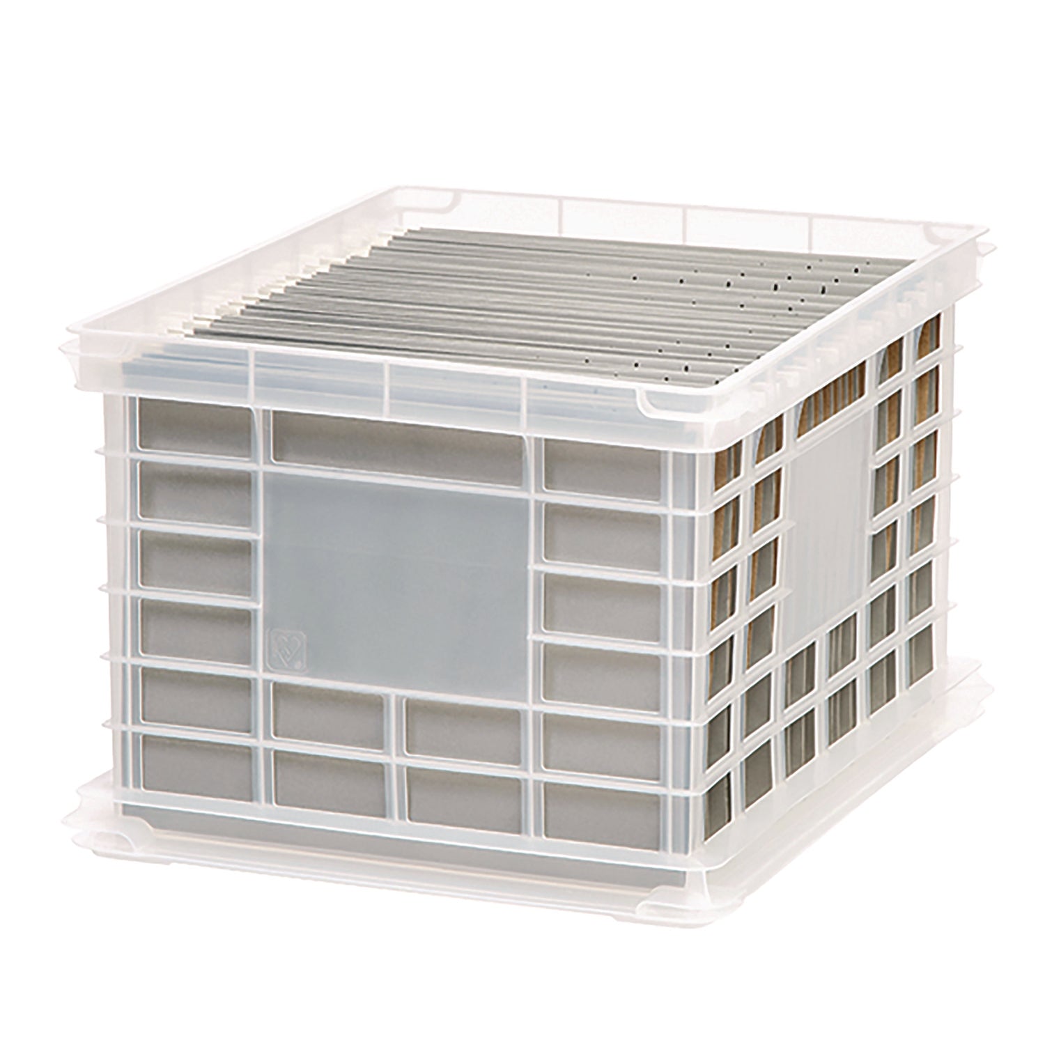 IRIS File Storage Durable Plastic Crate, 13.88 x 17.13 x 10.5, Clear