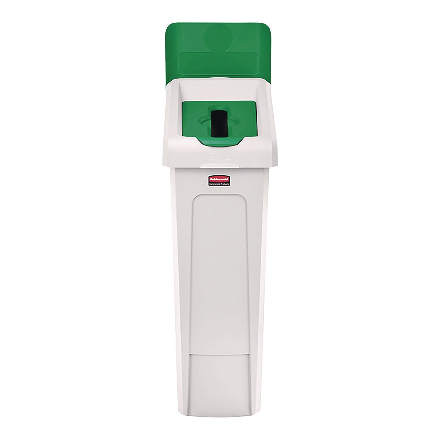 Rubbermaid® Commercial Slim Jim Recycling Station Kit, 1-Stream Paper, 23 gal, Plastic, Green/Gray