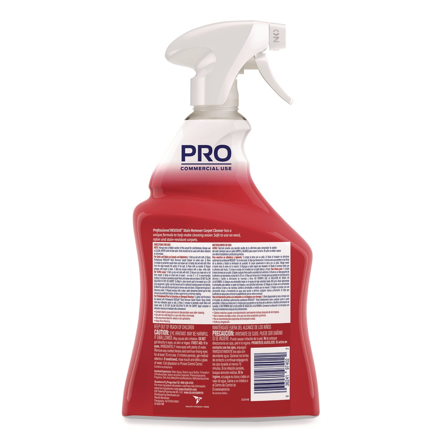 Professional RESOLVE® Carpet Cleaner, 32 Oz Spray Bottle, 12/carton
