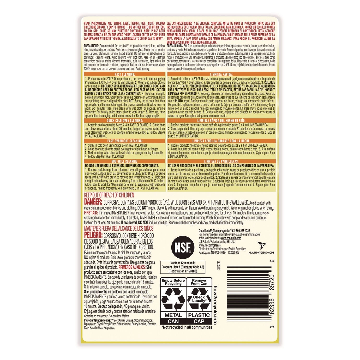 Professional EASY-OFF® Oven And Grill Cleaner, 24 Oz Aerosol, 6/carton