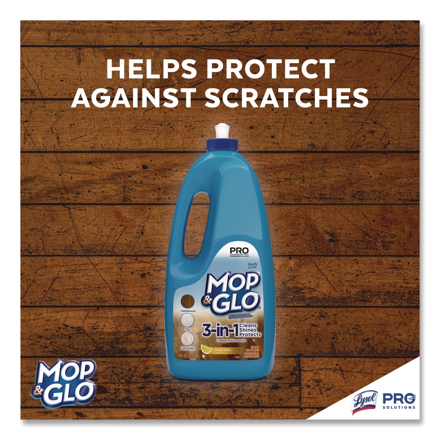 Professional MOP & GLO® Ready to Use Multi-Surface Floor Cleaner, Fresh Citrus Scent, 64 oz Bottle, 6/Carton
