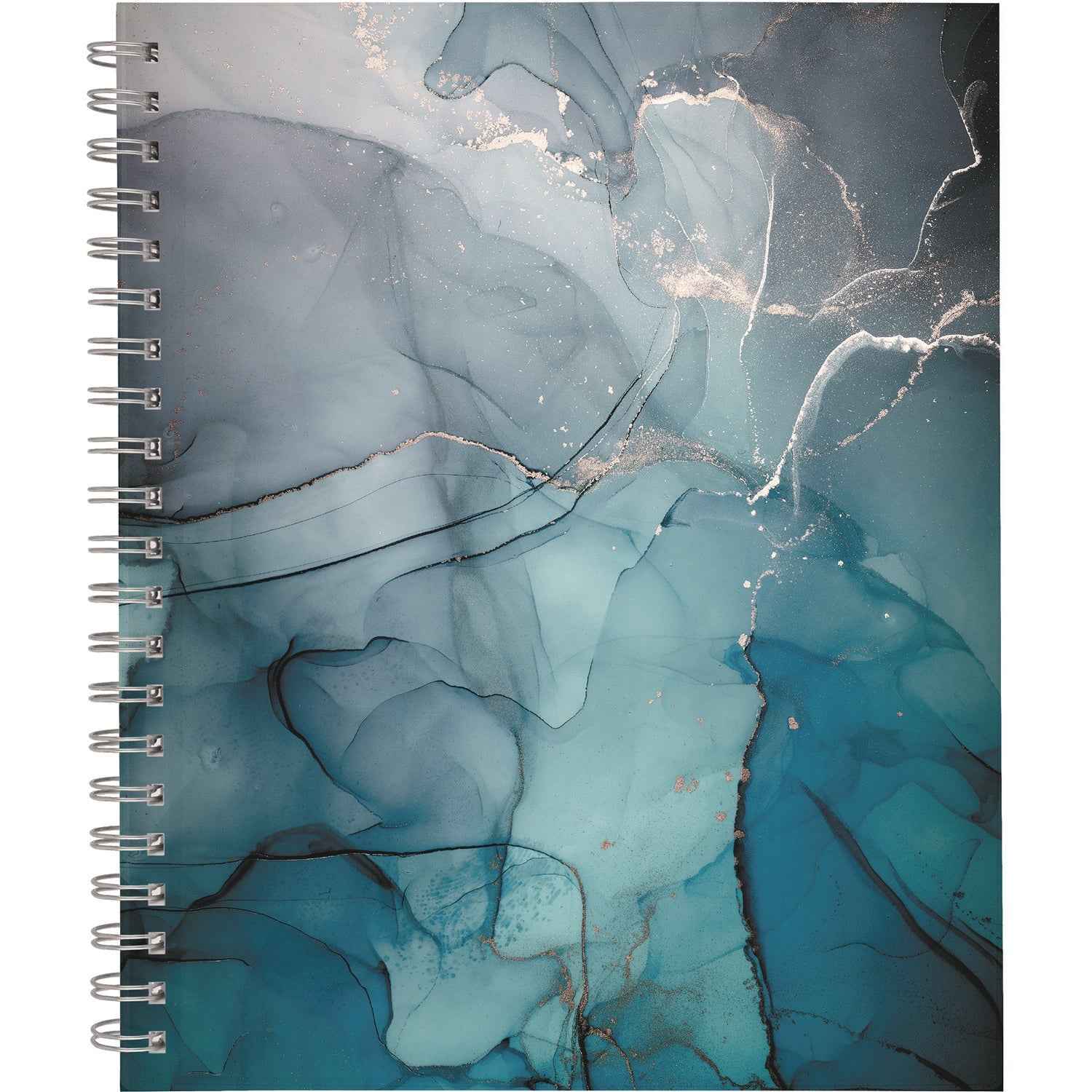 Cambridge® Glacier Weekly/Monthly Planner, Glacier Artwork, 11" x 9.25", Blue/Gray/Silver Cover, 12-Month (Jan to Dec): 2025