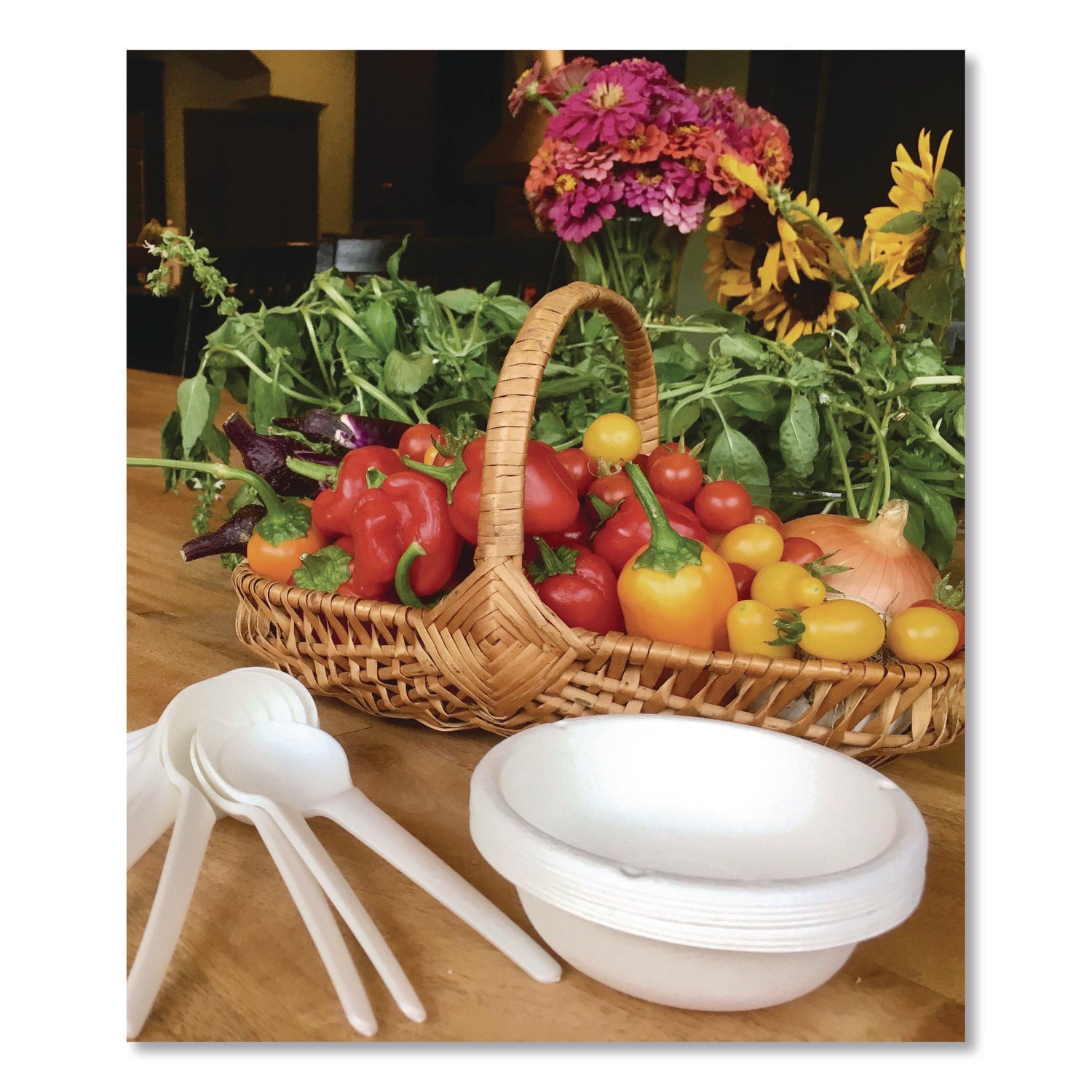 Eco-Products® Plantware Compostable Soup Spoon, Heavyweight, Plastic, White, 50/Pack, 20 Packs/Carton