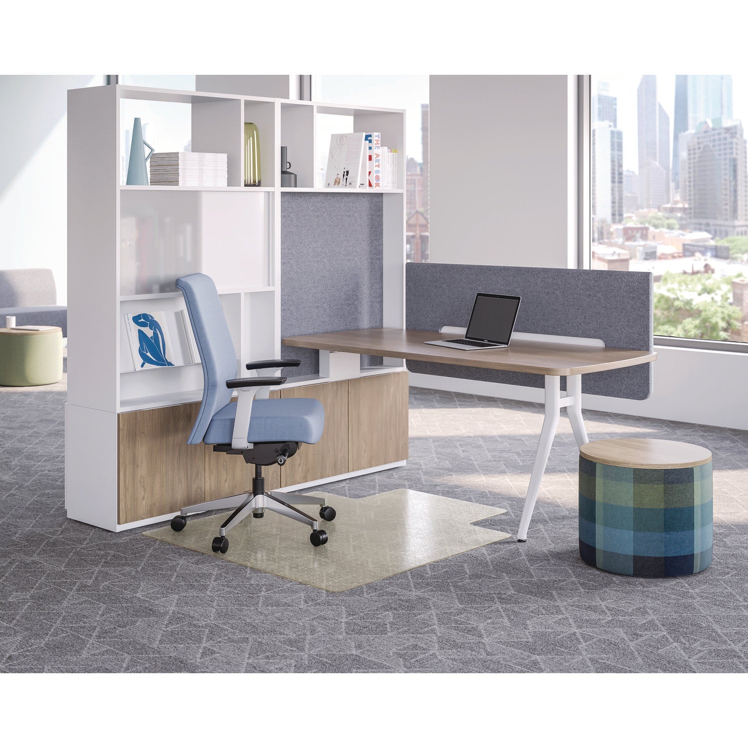 deflecto® Oceanmat Carpet Chair Mat, 36 x 48, Lipped, Clear