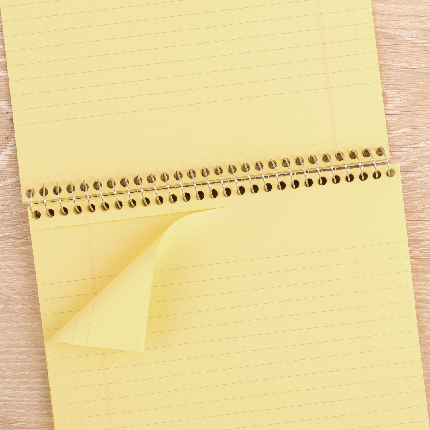 Cambridge® Stiff-Back Wire Bound Notepad, Wide/legal Rule, Canary/blue Cover, 70 Canary-Yellow 8.5 X 11.5 Sheets