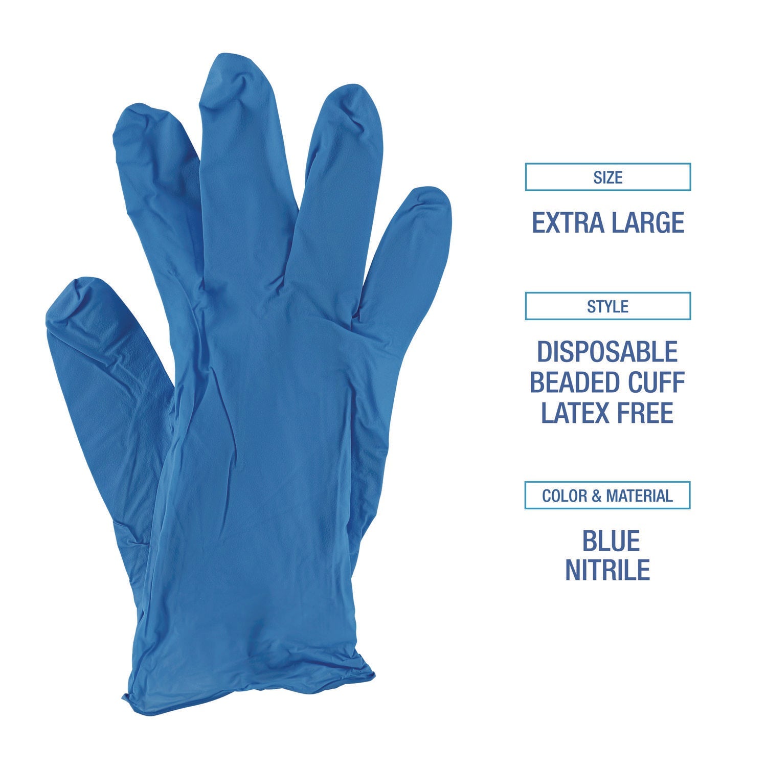 Boardwalk® Disposable General-Purpose Powder-Free Nitrile Gloves, X-Large, Blue, 5 mil, 1,000/Carton
