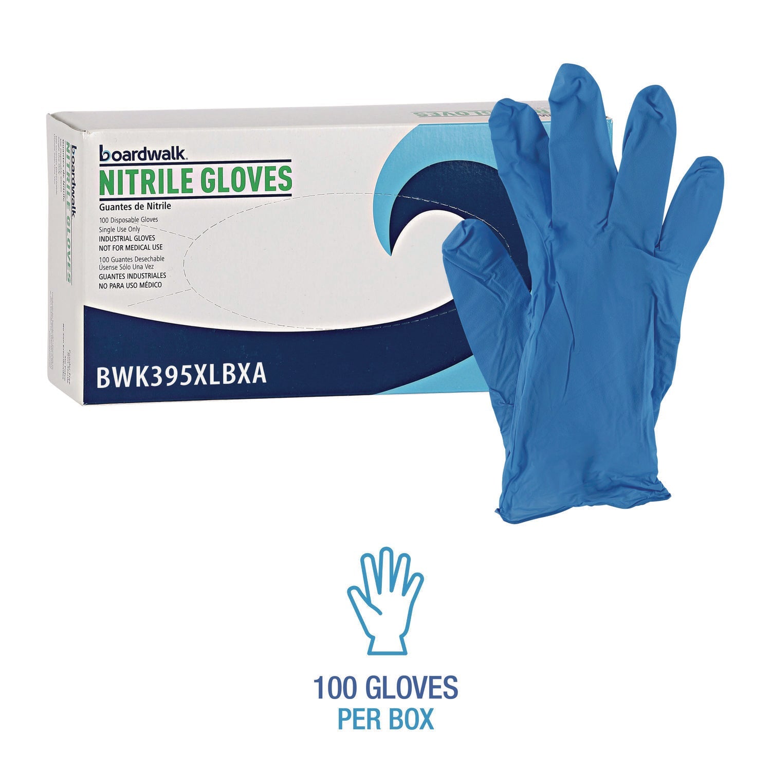 Boardwalk® Disposable General-Purpose Powder-Free Nitrile Gloves, X-Large, Blue, 5 mil, 1,000/Carton