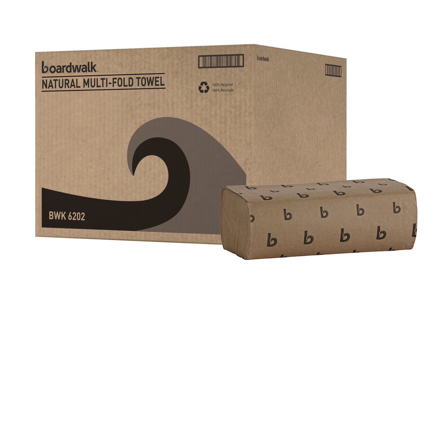 Boardwalk® Multifold Paper Towels, 1-Ply, 9 x 9.45, Natural, 250/Pack, 16 Packs/Carton