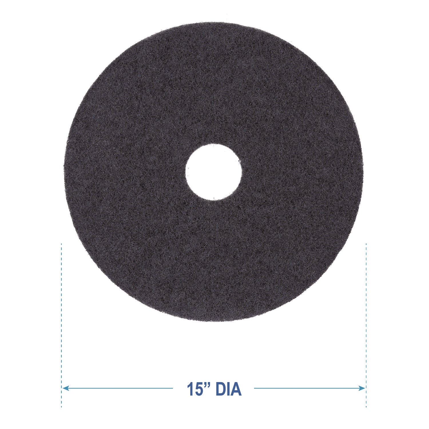 Boardwalk® Stripping Floor Pads, 15" Diameter, Black, 5/carton