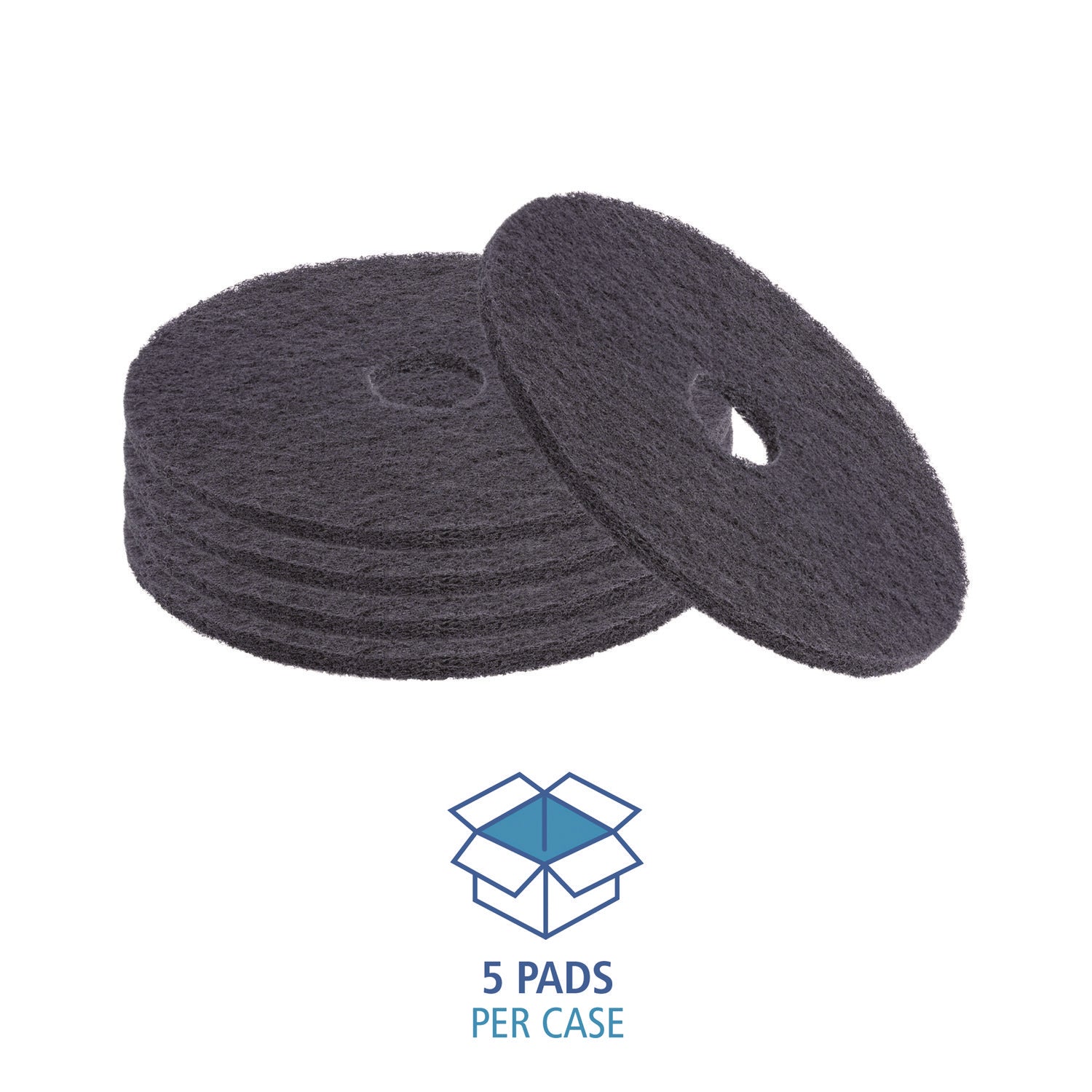 Boardwalk® Stripping Floor Pads, 21" Diameter, Black, 5/carton