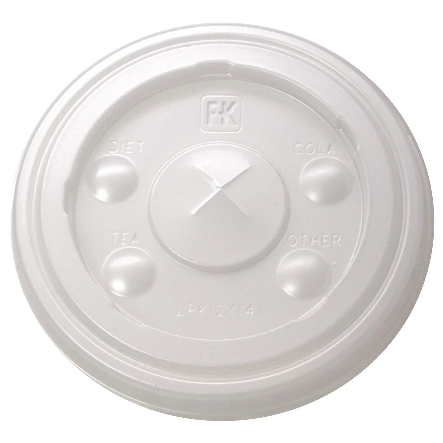 Fabri-Kal® Kal-Clear/Nexclear Drink Cup Lids, Flat, X-Style Straw Slot, Fits 12 oz to 14 oz Cold Cups, Plastic, Translucent, 1,000/CT