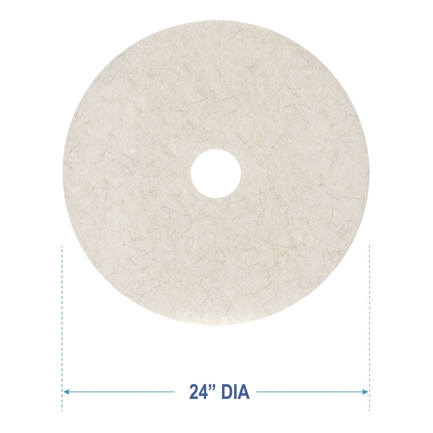 Boardwalk® Natural Burnishing Floor Pads, 24" Diameter, White, 5/carton