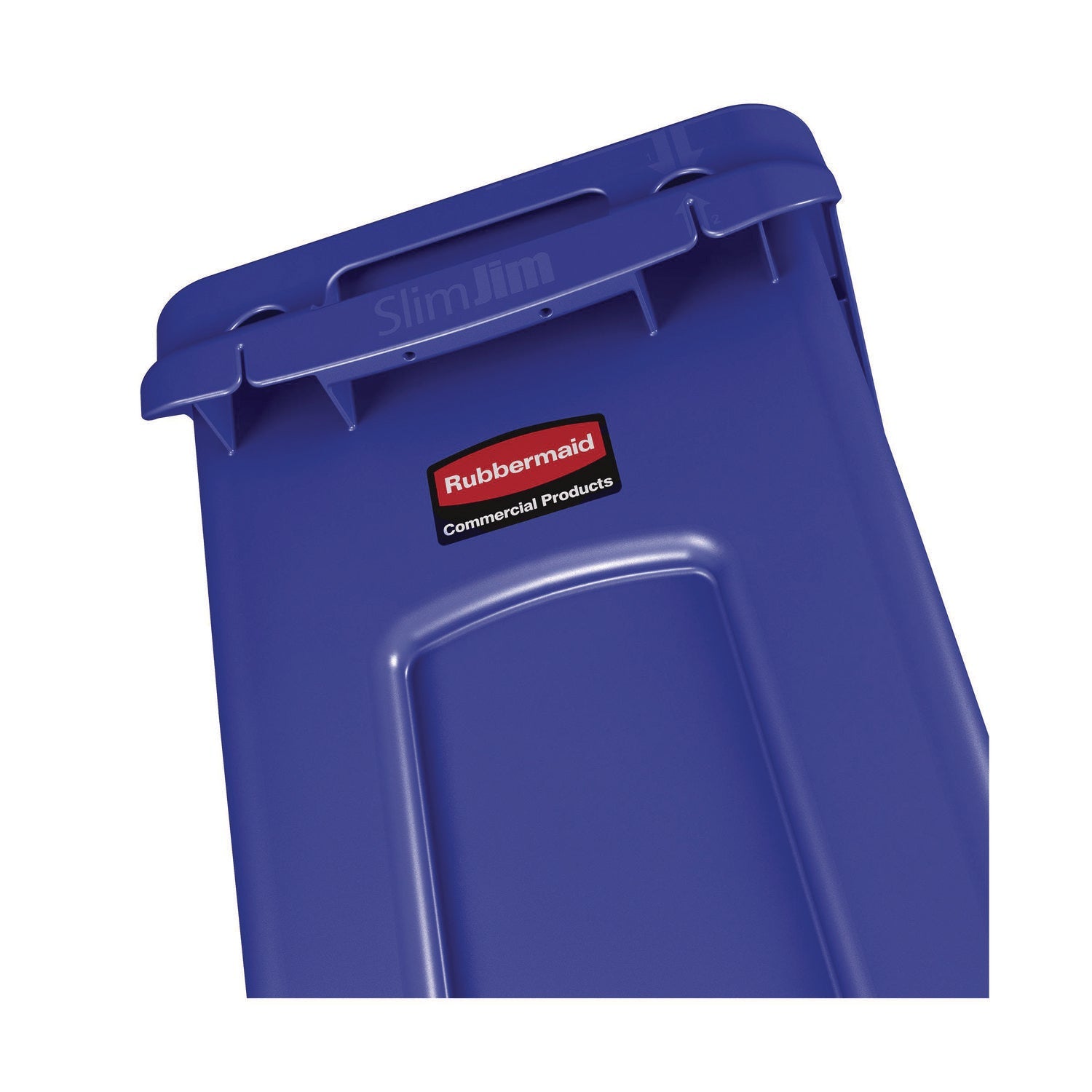 Rubbermaid® Commercial Slim Jim Plastic Recycling Container with Venting Channels, 23 gal, Plastic, Blue