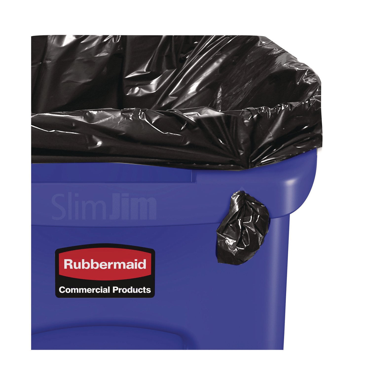 Rubbermaid® Commercial Slim Jim Plastic Recycling Container with Venting Channels, 23 gal, Plastic, Blue