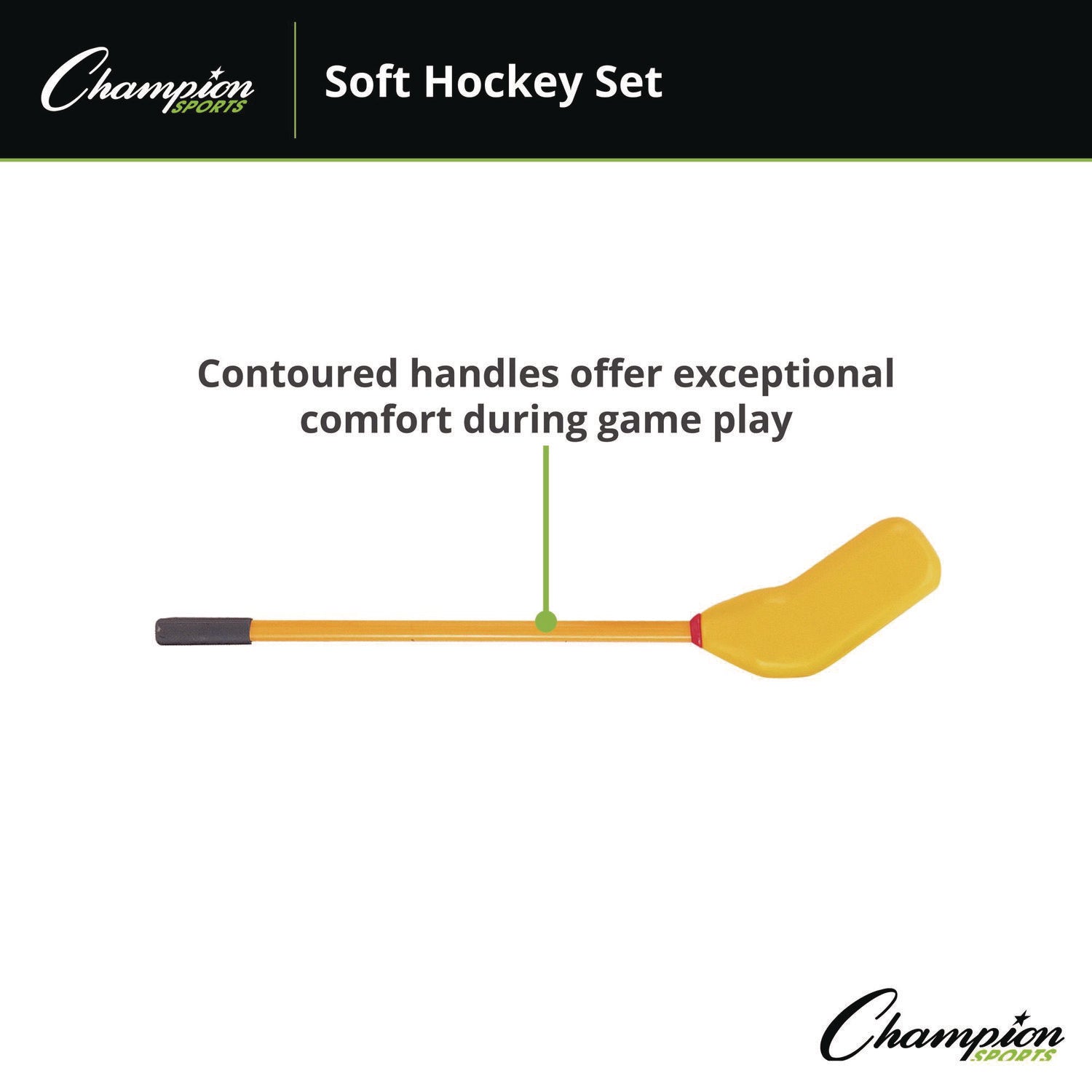 Champion Sports Rhino Soft Hockey Set, 30" Long, (10) Sticks/7" Ball/4" Puck