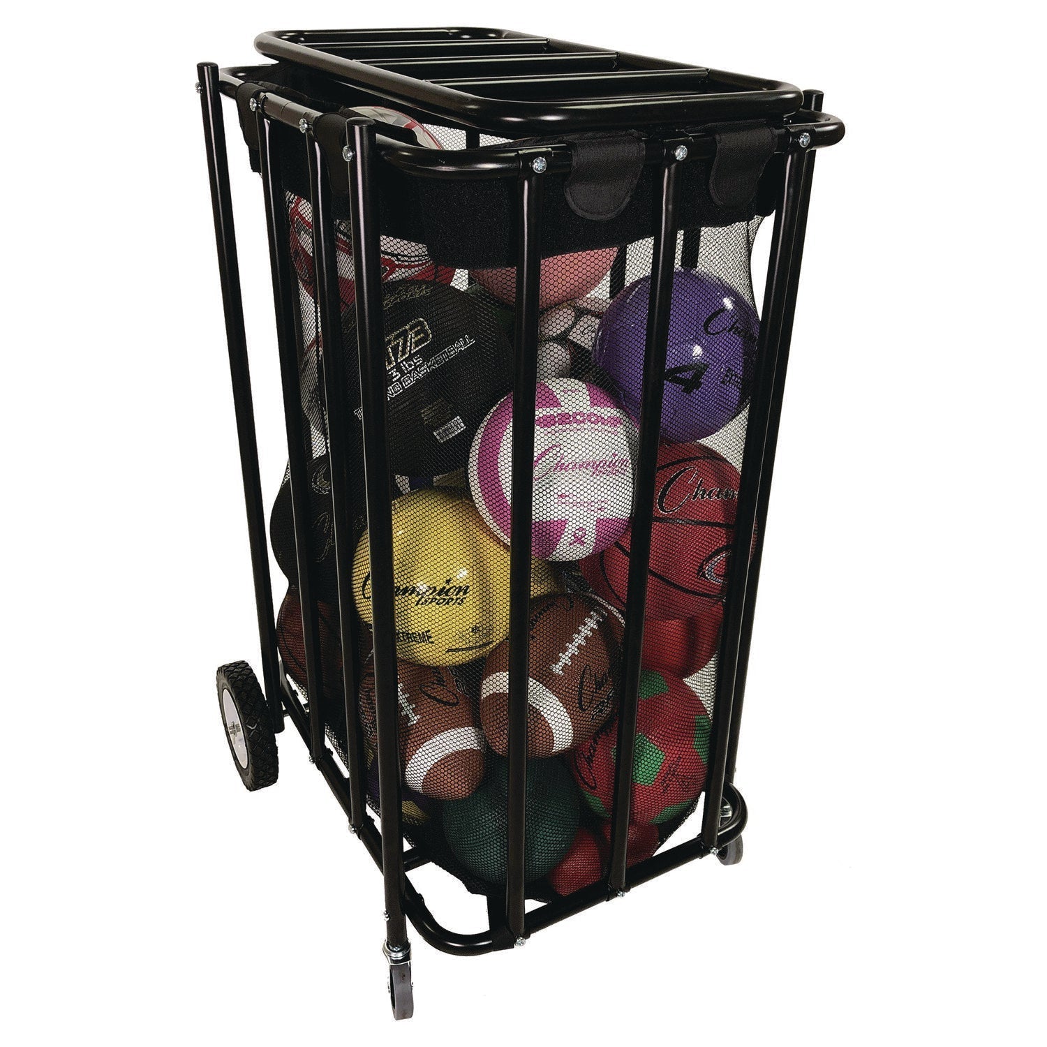 Champion Sports Compact Lockable Ball Locker, Metal, 176 lb Capacity, 22 x 28 x 43, Black