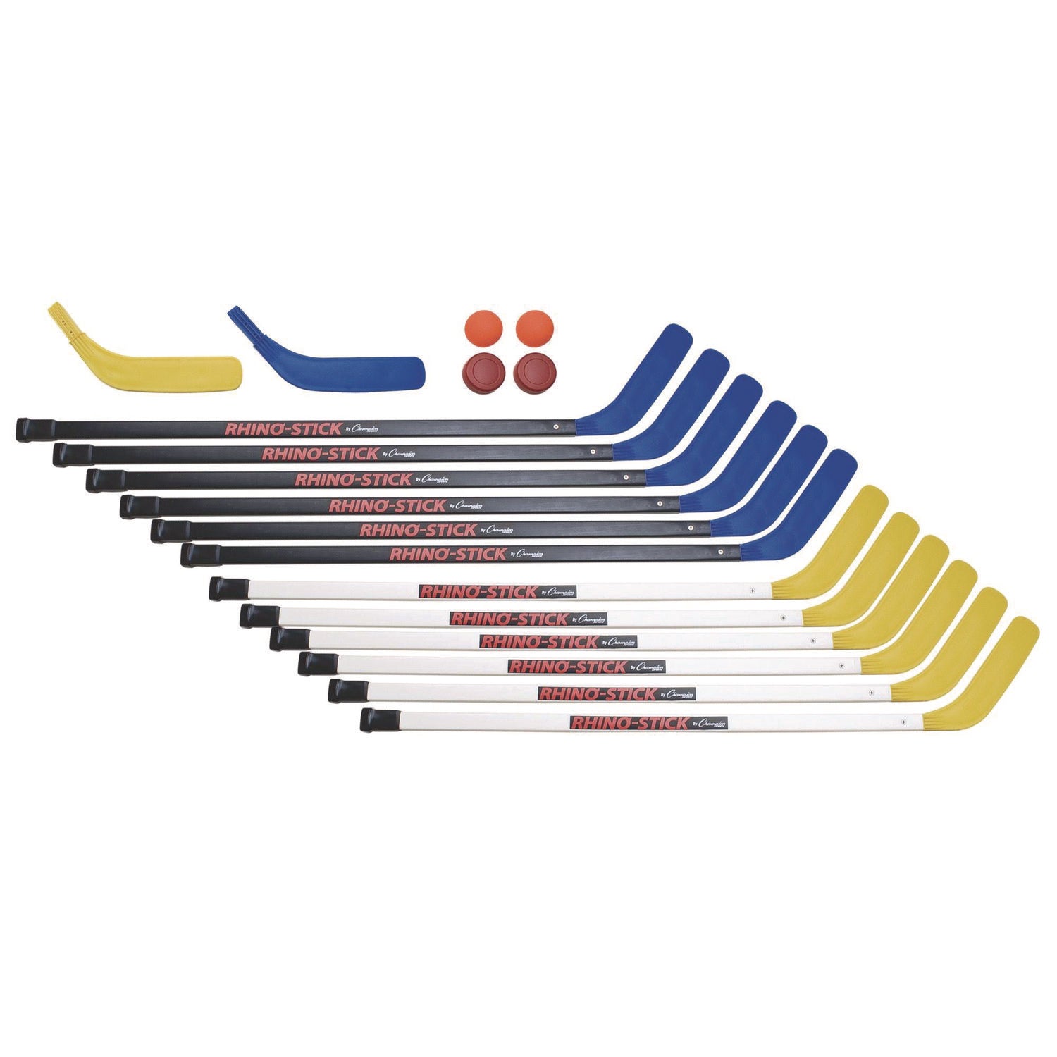 Champion Sports 43" Rhino Stick Hockey Set, 12 Sticks/2 Pucks/2 Balls/2 Extra Blades
