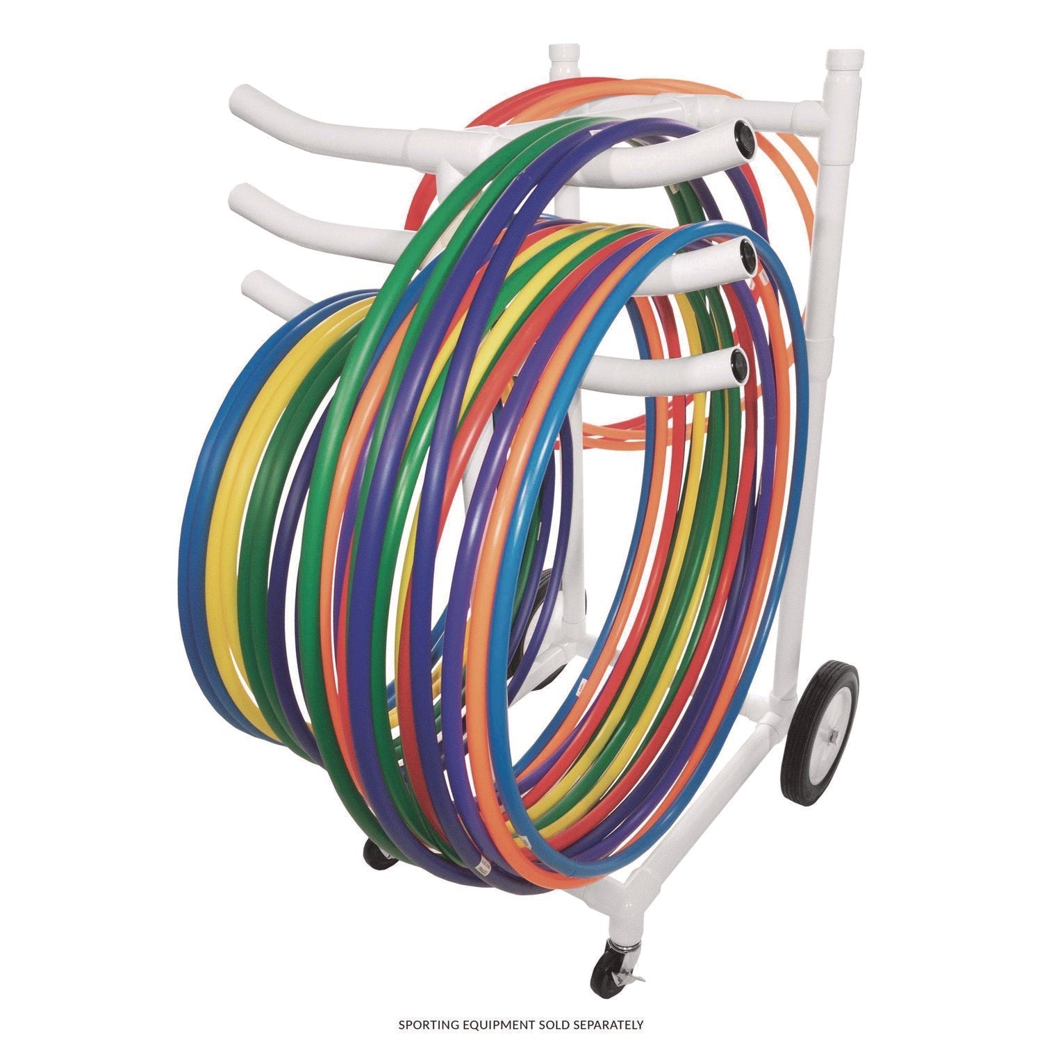 Champion Sports Hoop Storage Rack, Plastic, 176 lb Capacity, 26 x 22 x 49, White