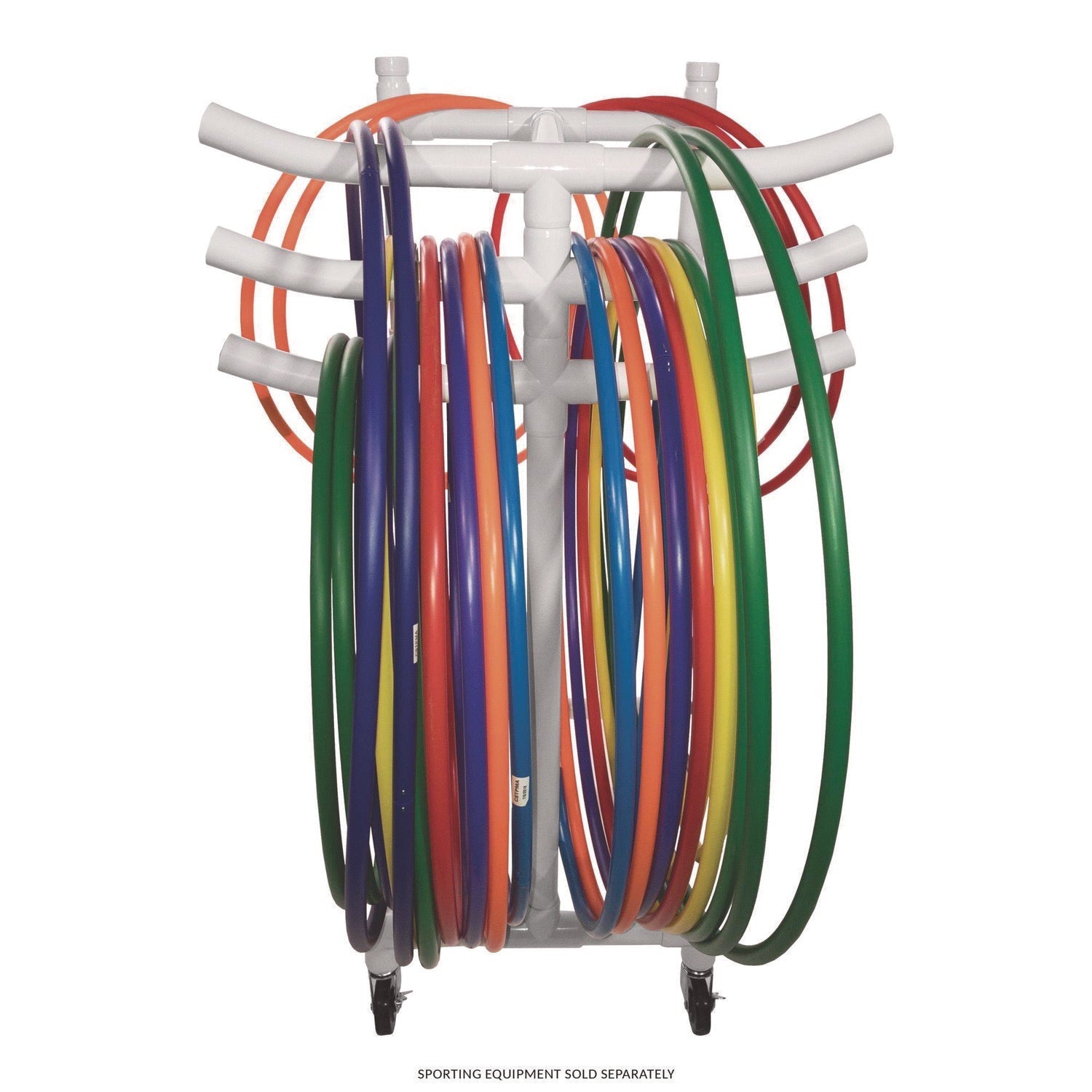 Champion Sports Hoop Storage Rack, Plastic, 176 lb Capacity, 26 x 22 x 49, White