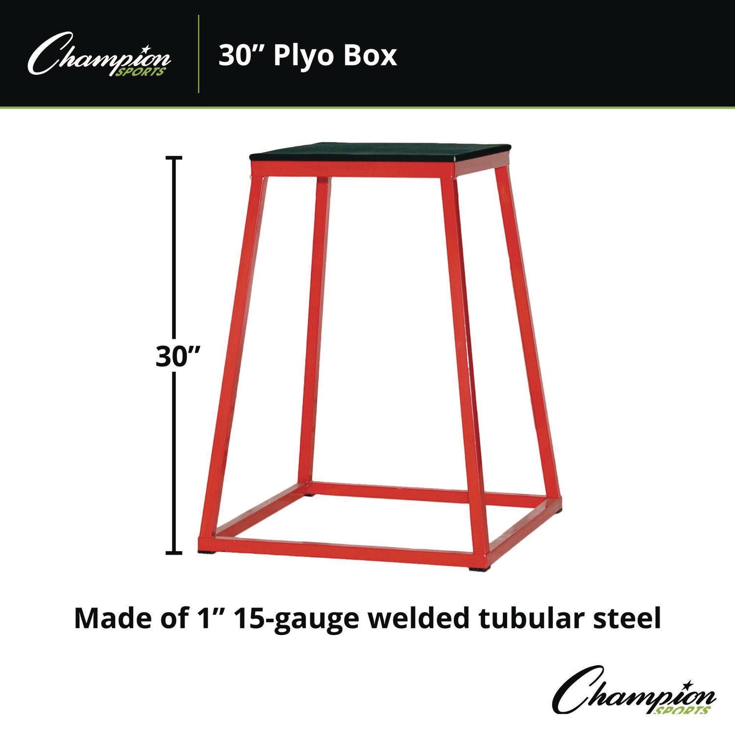 Champion Sports Plyo Box, 30" h, 24 x 24 Base