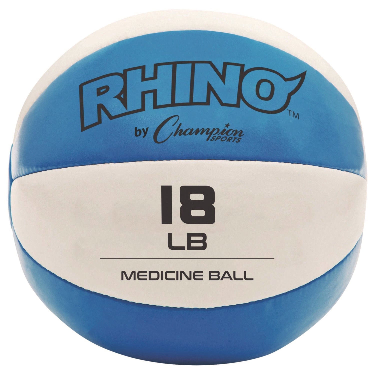 Champion Sports Rhino Leather Medicine Ball, 18 lb, Teal/White