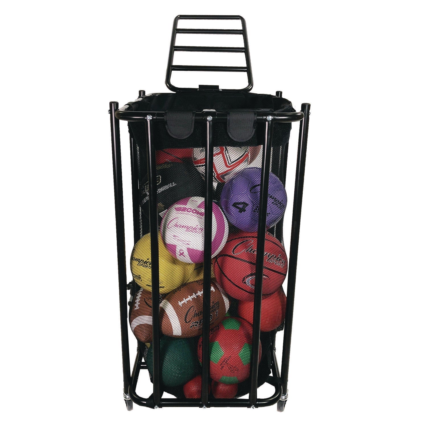Champion Sports Compact Lockable Ball Locker, Metal, 176 lb Capacity, 22 x 28 x 43, Black