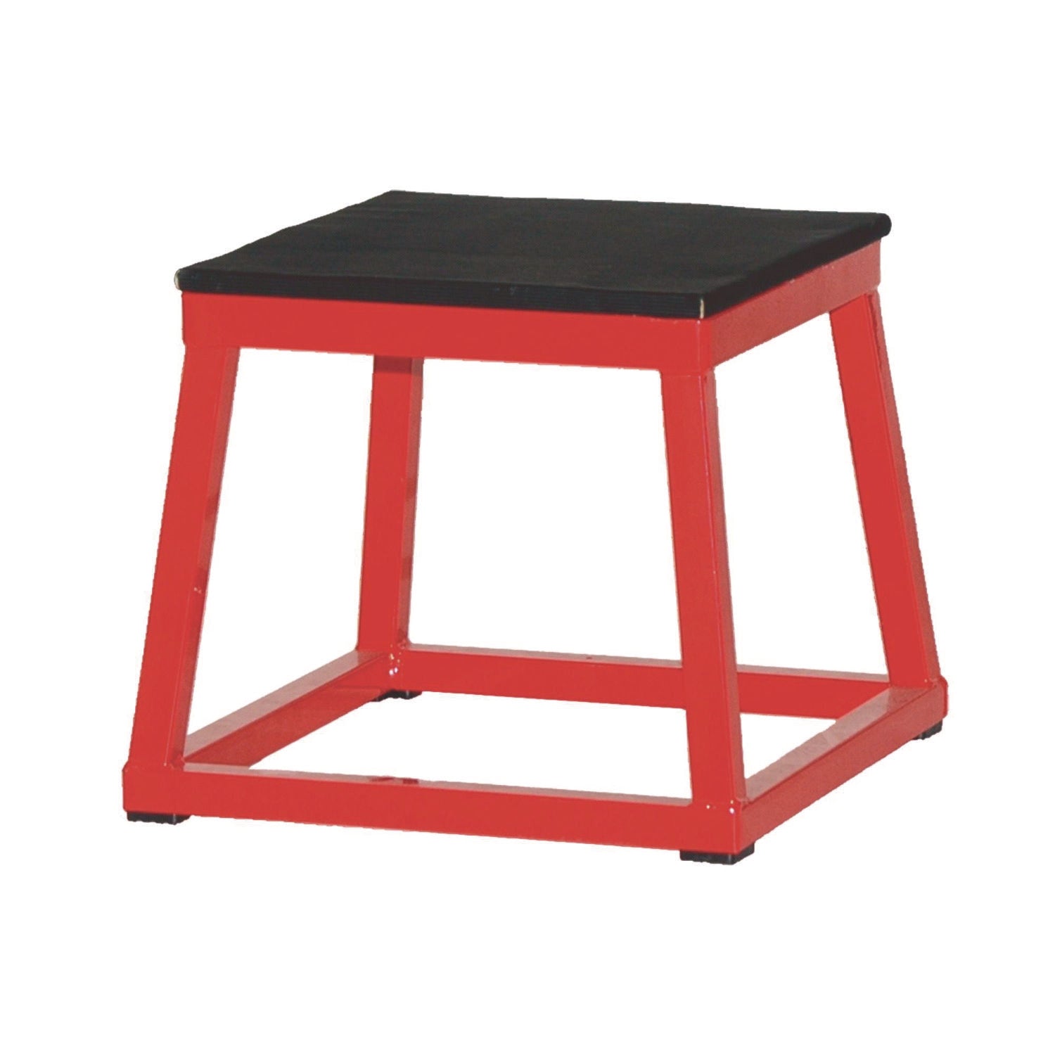 Champion Sports Plyo Box, 15" x 15", Plywood/Rubber/Steel, Red/Black