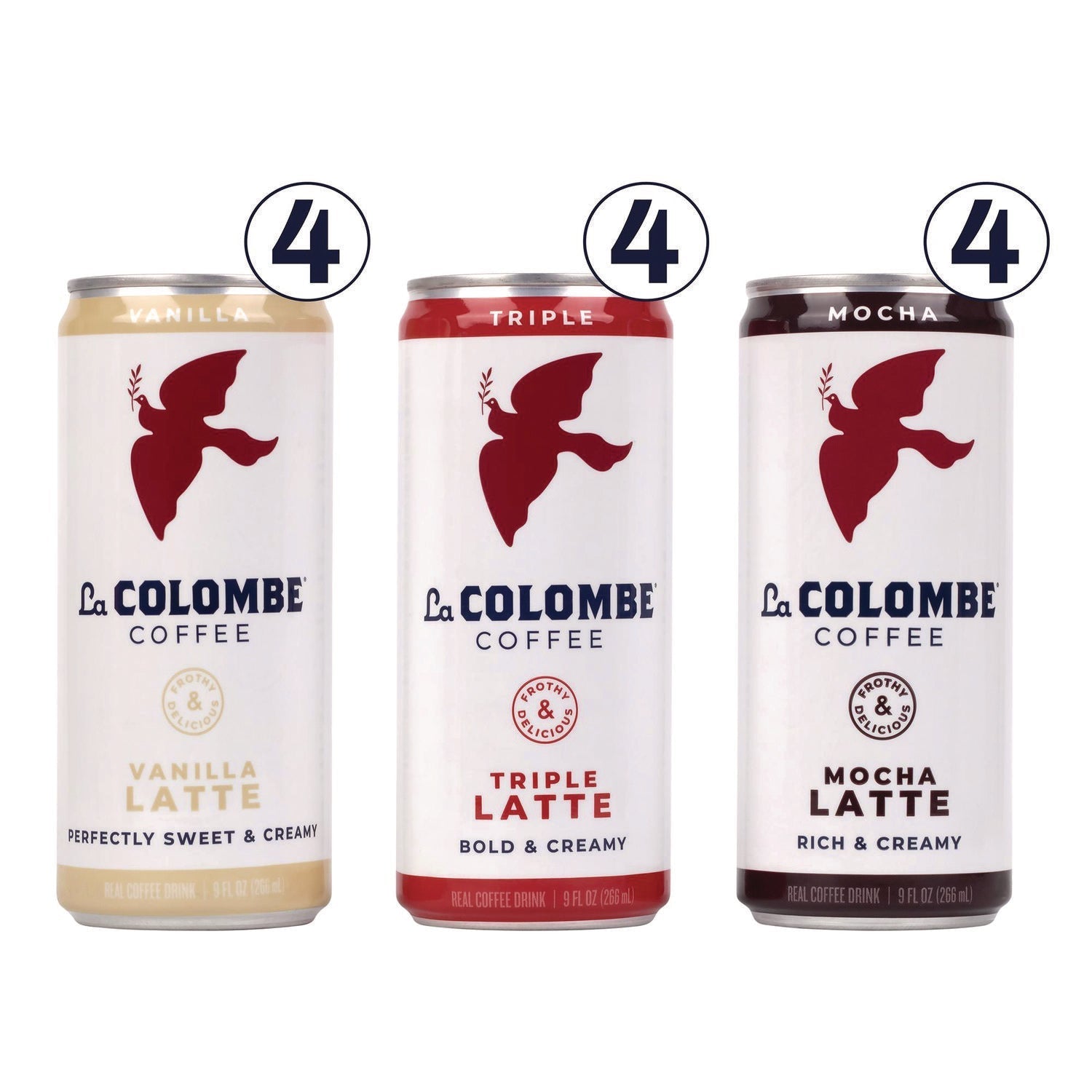 La Colombe® Draft Latte Cold Brew, Assorted Flavors, 9 oz Can, 12/Carton