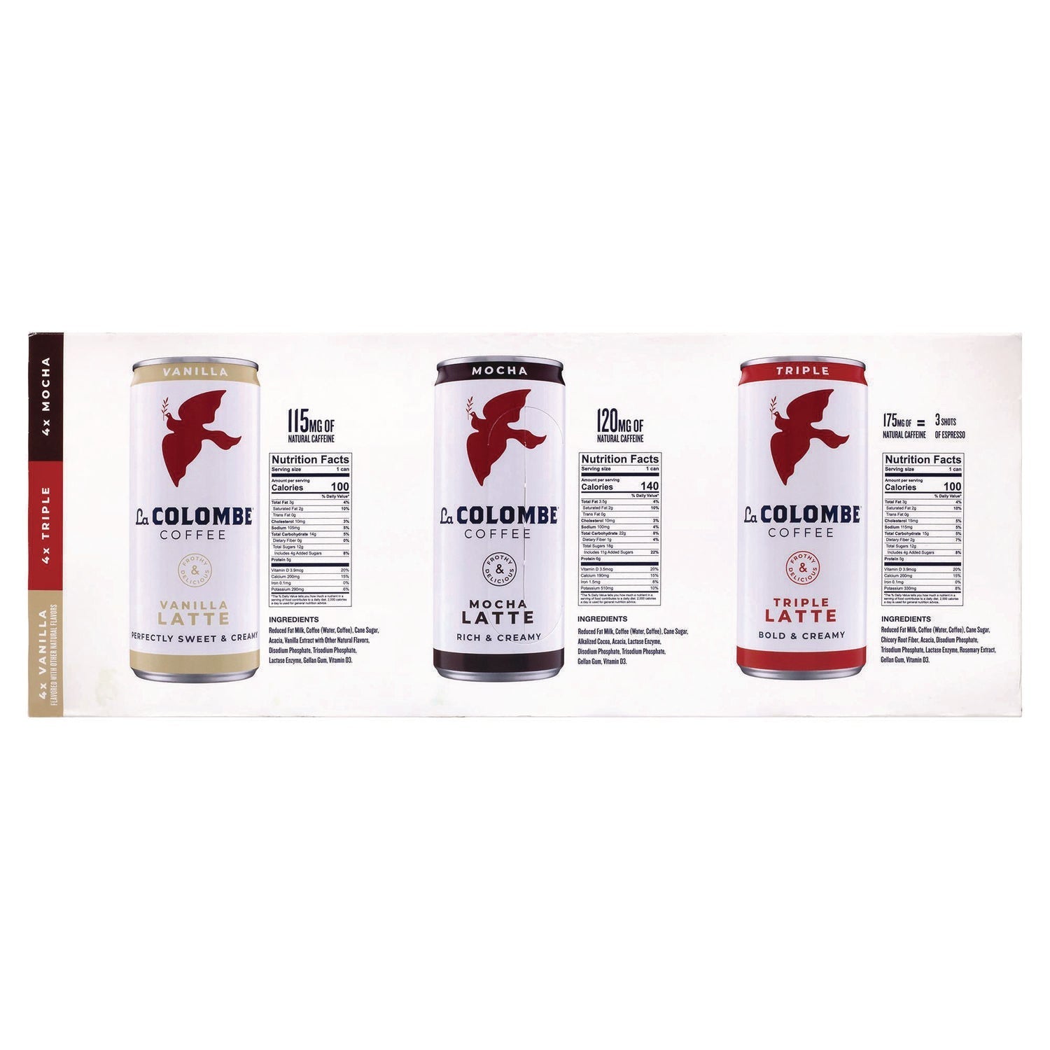 La Colombe® Draft Latte Cold Brew, Assorted Flavors, 9 oz Can, 12/Carton