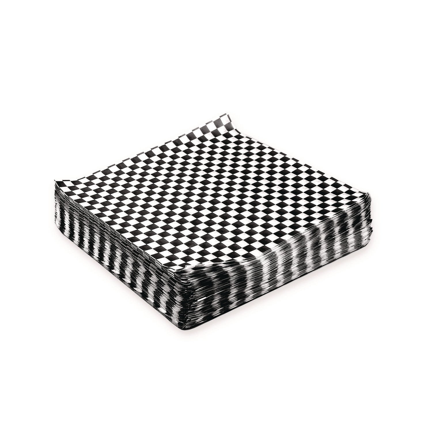 Paterson Grease-Resistant Food Wrap, 12 x 12, Black Check, 5,000/Carton