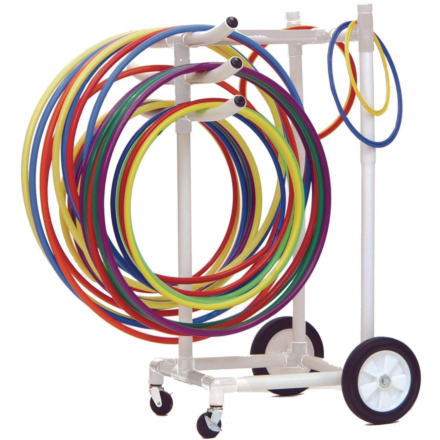 Champion Sports Hoop Storage Rack, Plastic, 176 lb Capacity, 26 x 22 x 49, White