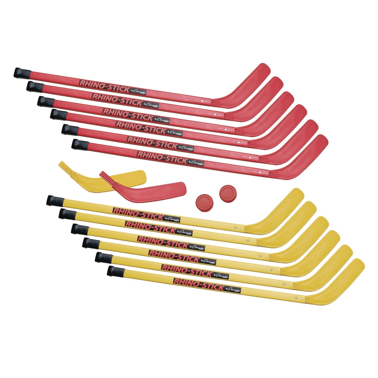 Champion Sports Indoor ABS Kids Hockey Set, 2 Pucks, 12 Sticks