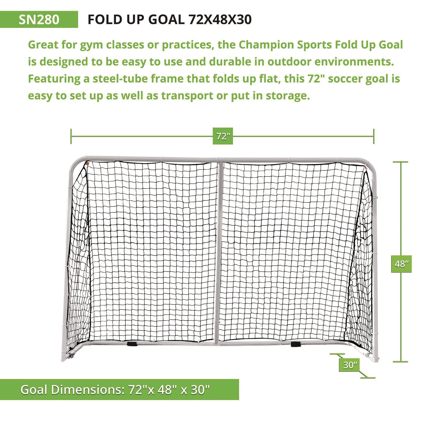 Champion Sports Fold Up Goal, 72" x 48"