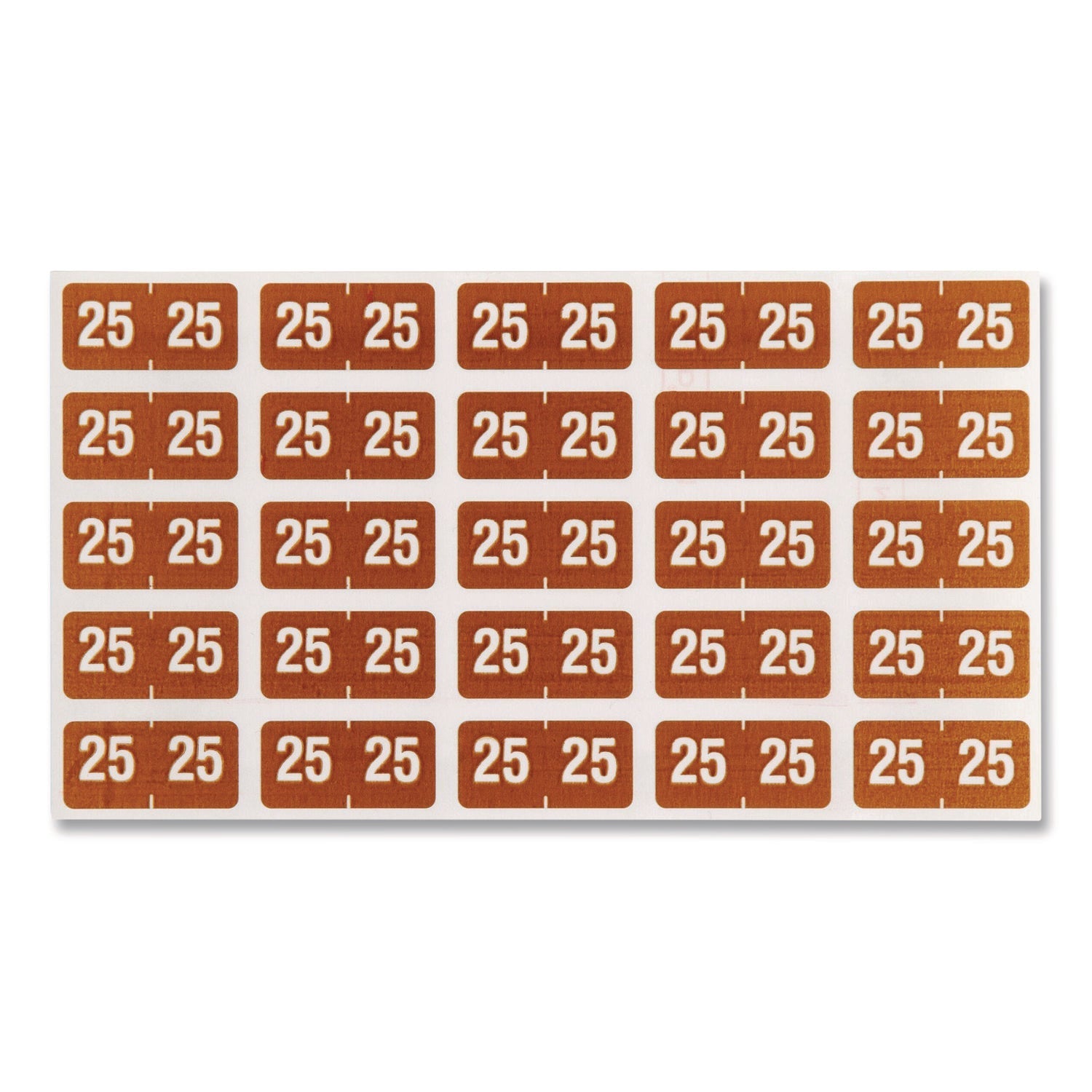 Smead Yearly End Tab File Folder Labels, 25, 0.5 x 1, Brown, 25/Sheet, 10 Sheets/Pack