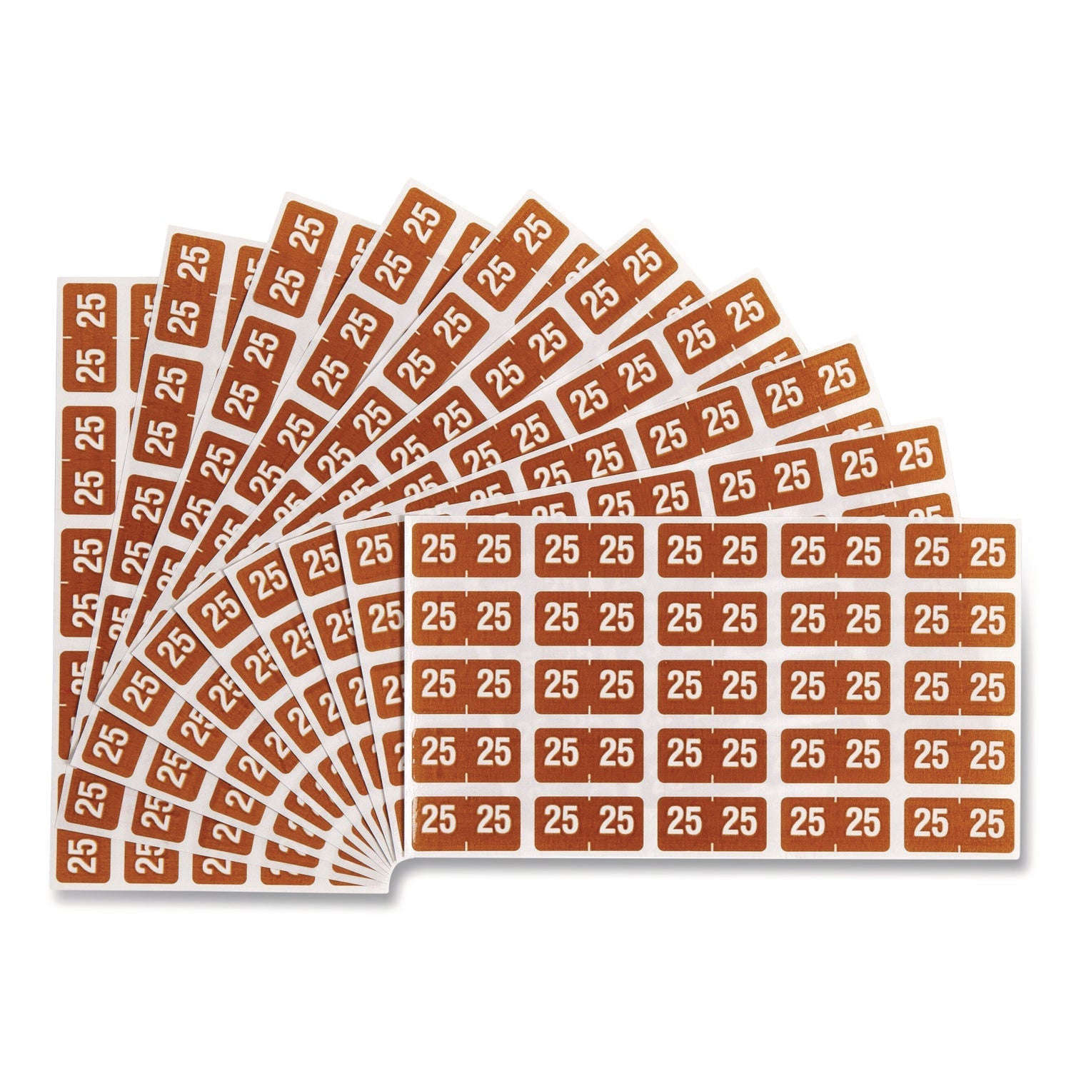 Smead Yearly End Tab File Folder Labels, 25, 0.5 x 1, Brown, 25/Sheet, 10 Sheets/Pack