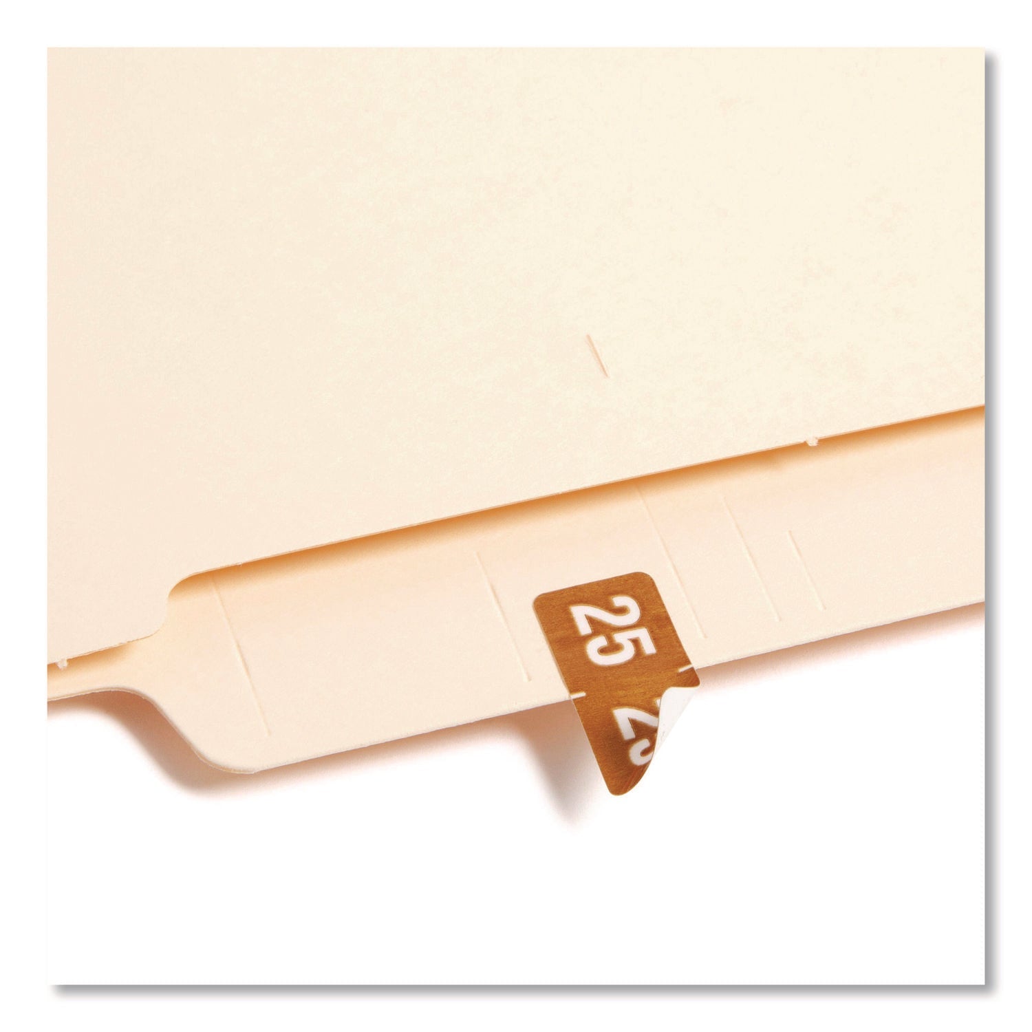 Smead Yearly End Tab File Folder Labels, 25, 0.5 x 1, Brown, 25/Sheet, 10 Sheets/Pack