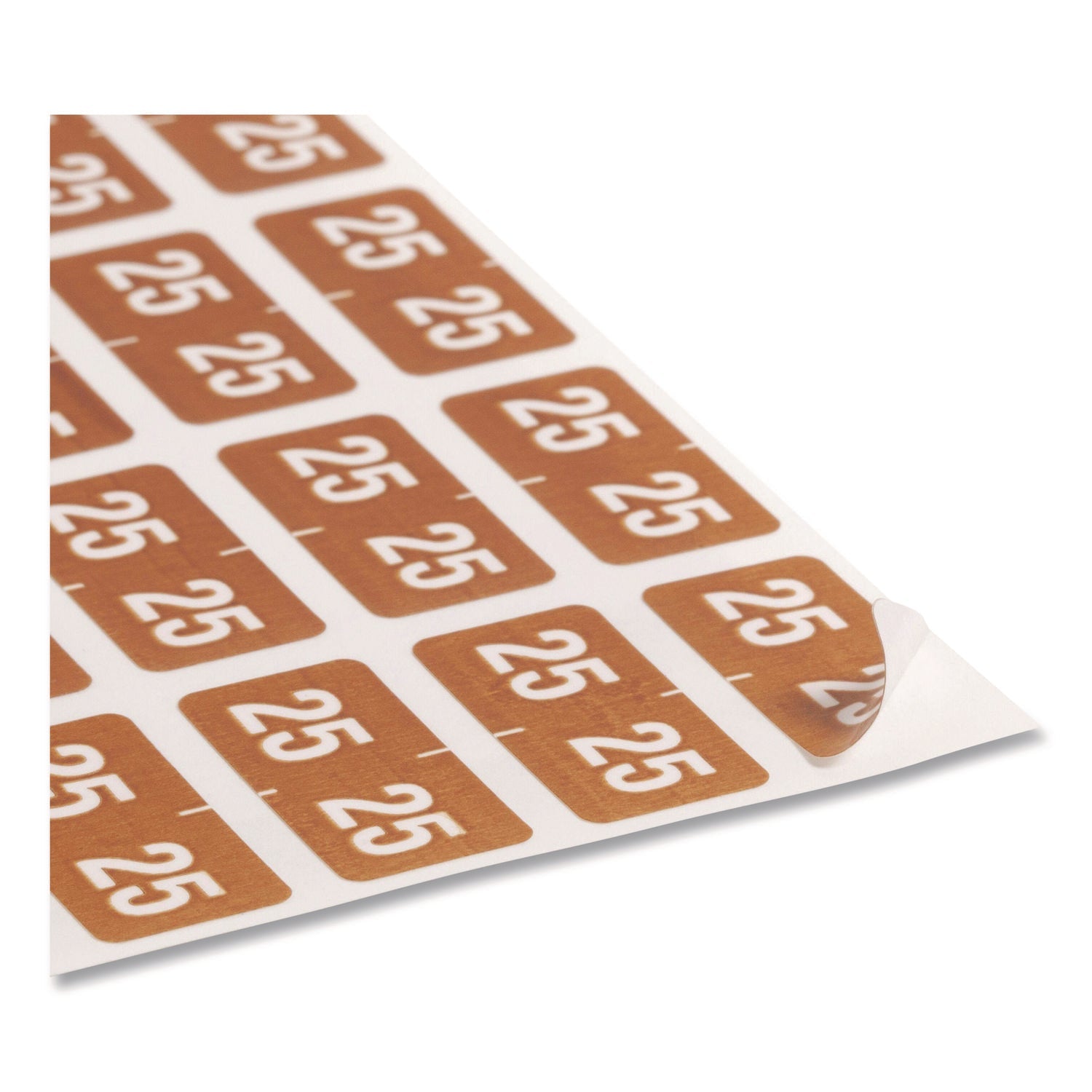 Smead Yearly End Tab File Folder Labels, 25, 0.5 x 1, Brown, 25/Sheet, 10 Sheets/Pack