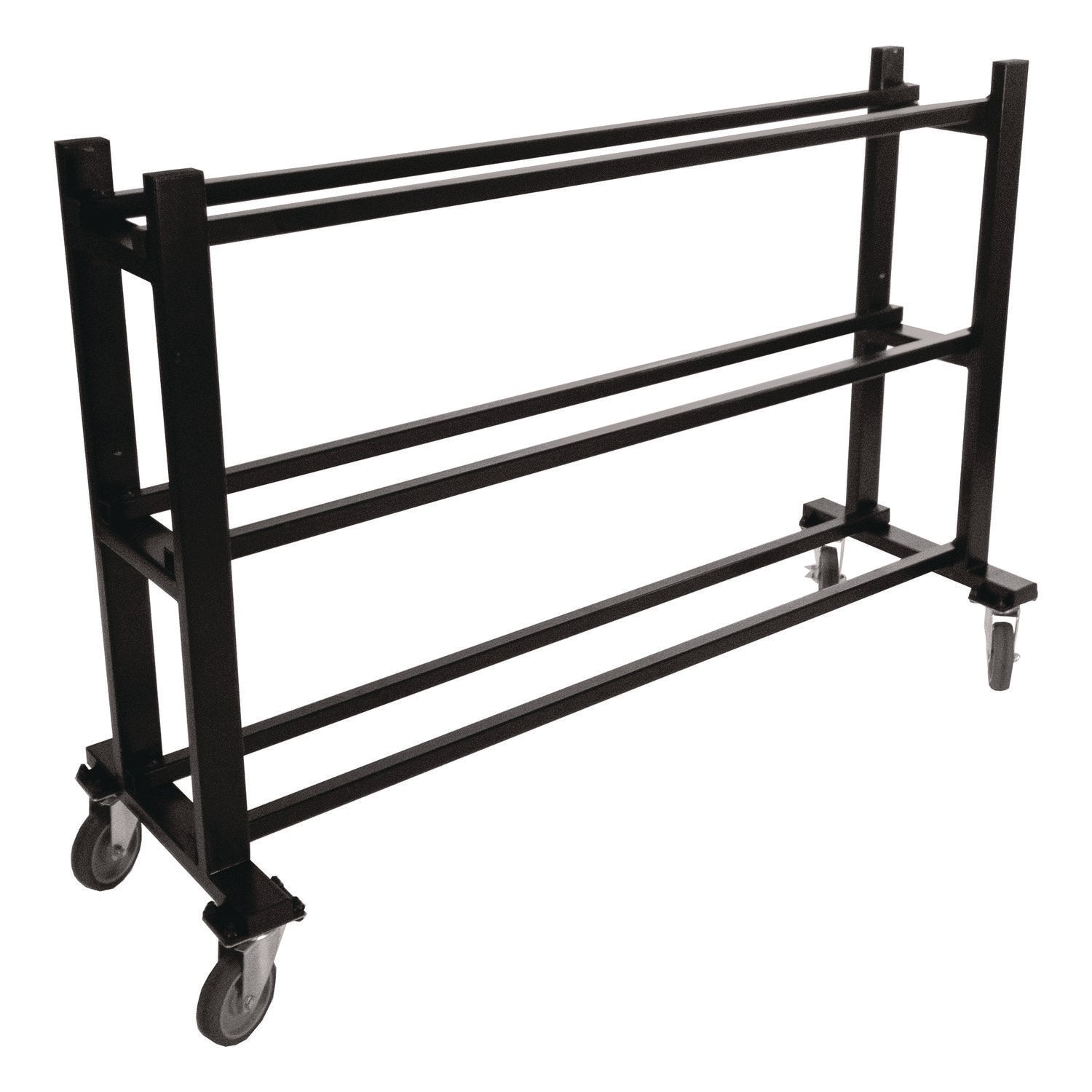 Champion Sports Deluxe Heavy-Duty Basketball Cart, Metal, 220 lb Capacity, 16 x 50.75 x 34.75, Black
