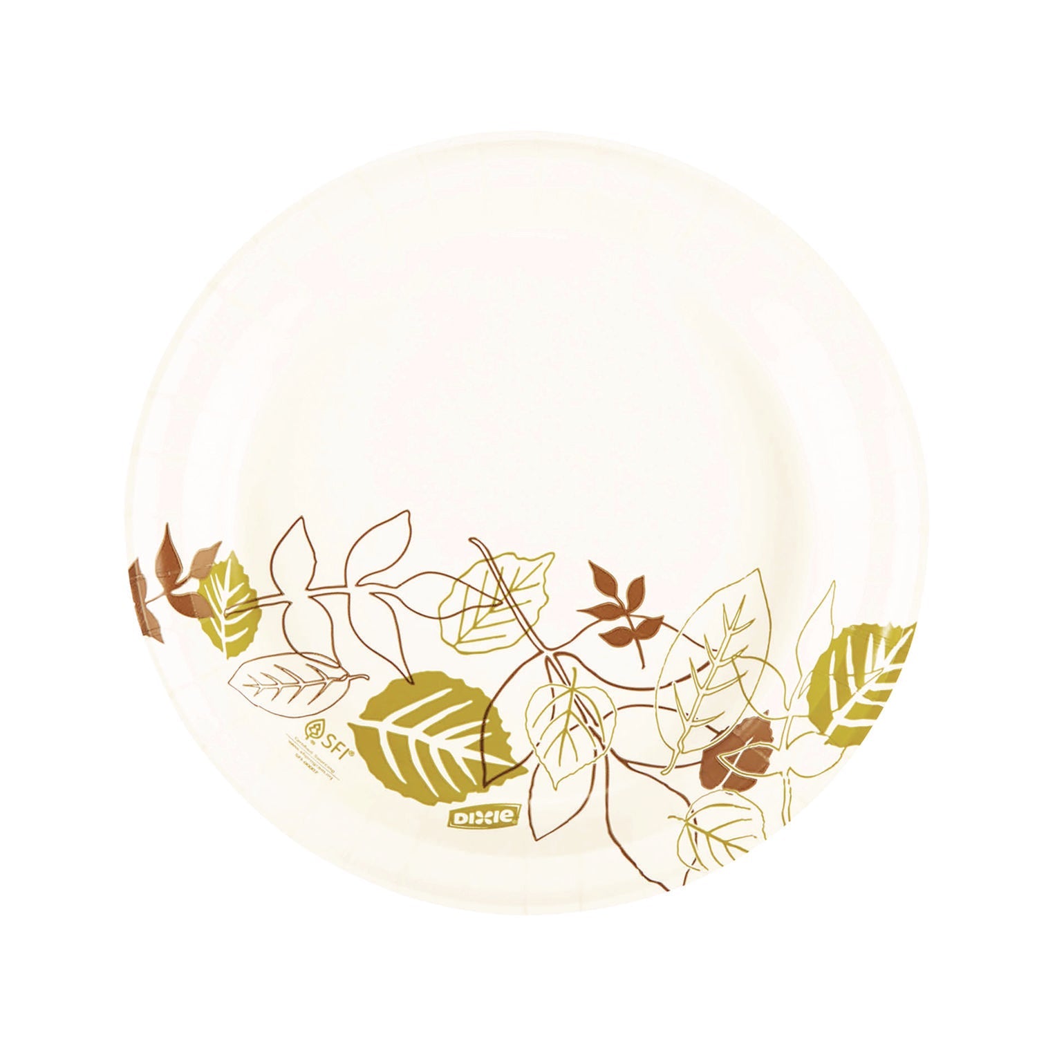 Dixie® Pathways Soak-Proof Shield Mediumweight Paper Plates, Wisesize, 8.5" Dia, Green/burgundy, 125/pack