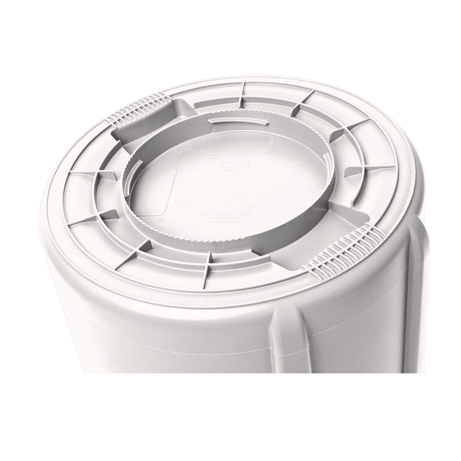 Rubbermaid® Commercial Vented Round Brute Container, 10 gal, Plastic, White