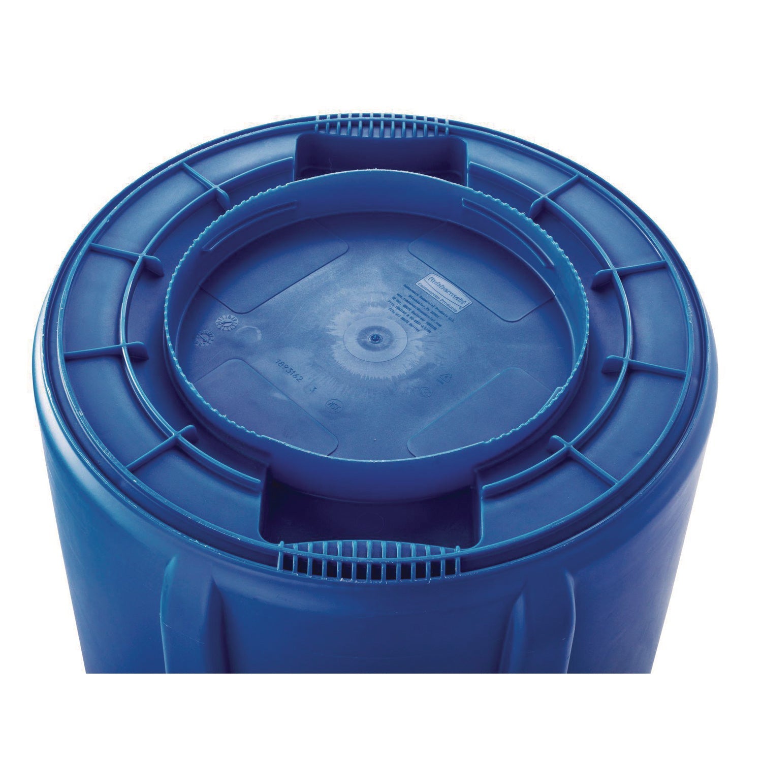 Rubbermaid® Commercial Vented Round Brute Container, 44 gal, Plastic, Blue