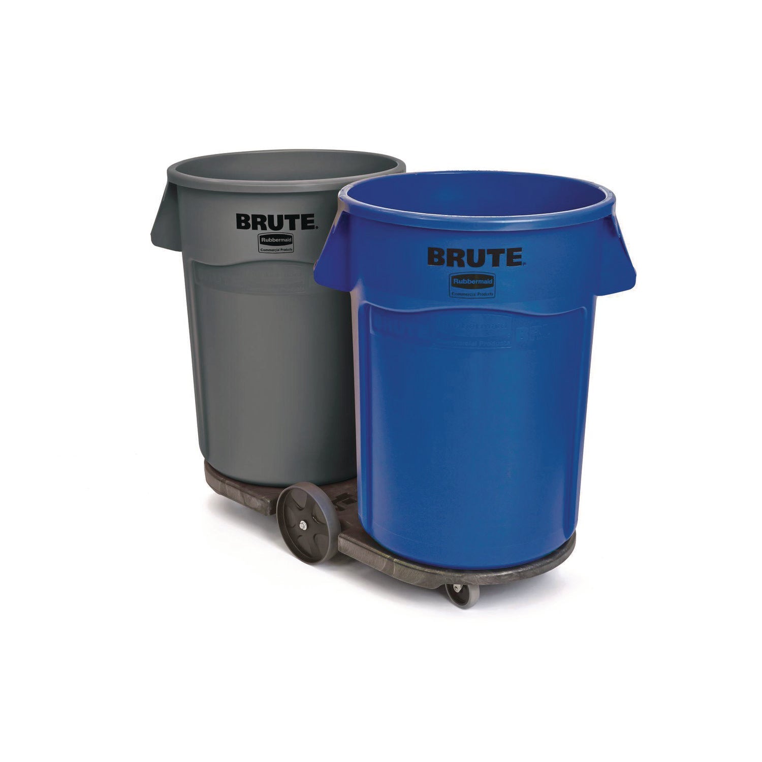 Rubbermaid® Commercial Vented Round Brute Container, 44 gal, Plastic, Blue