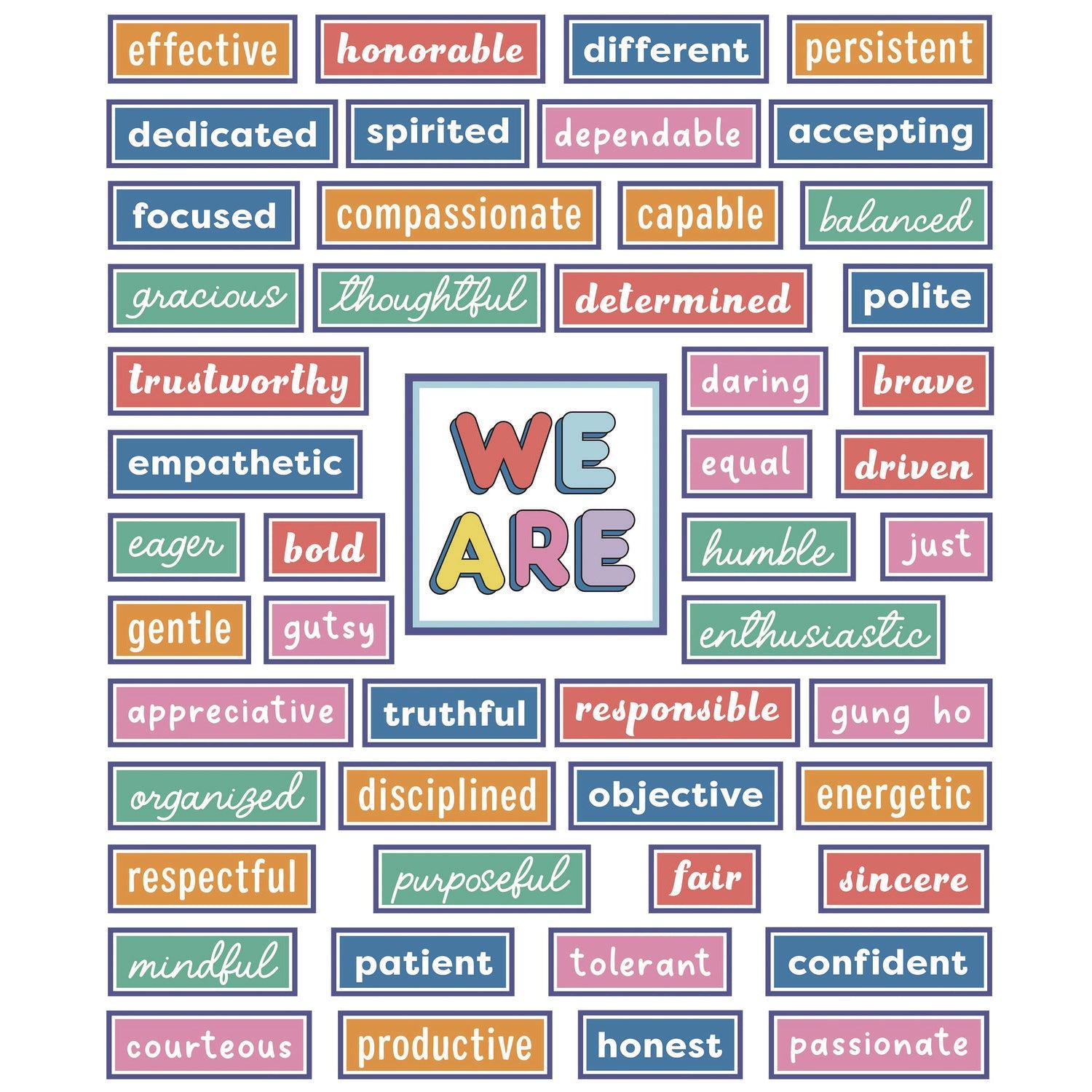 Carson-Dellosa Education Motivational Bulletin Board Sets, 52-Piece Set, We Stick Together: Motivational, 7.9" x 15", Multicolor