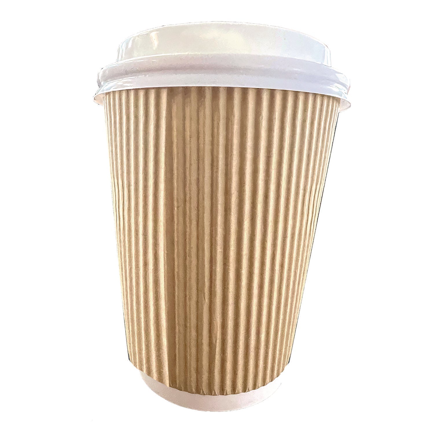 Karat® Ripple Hot Cups, 8 oz, Paper, Kraft/White, 500/Carton - Bloom Skins