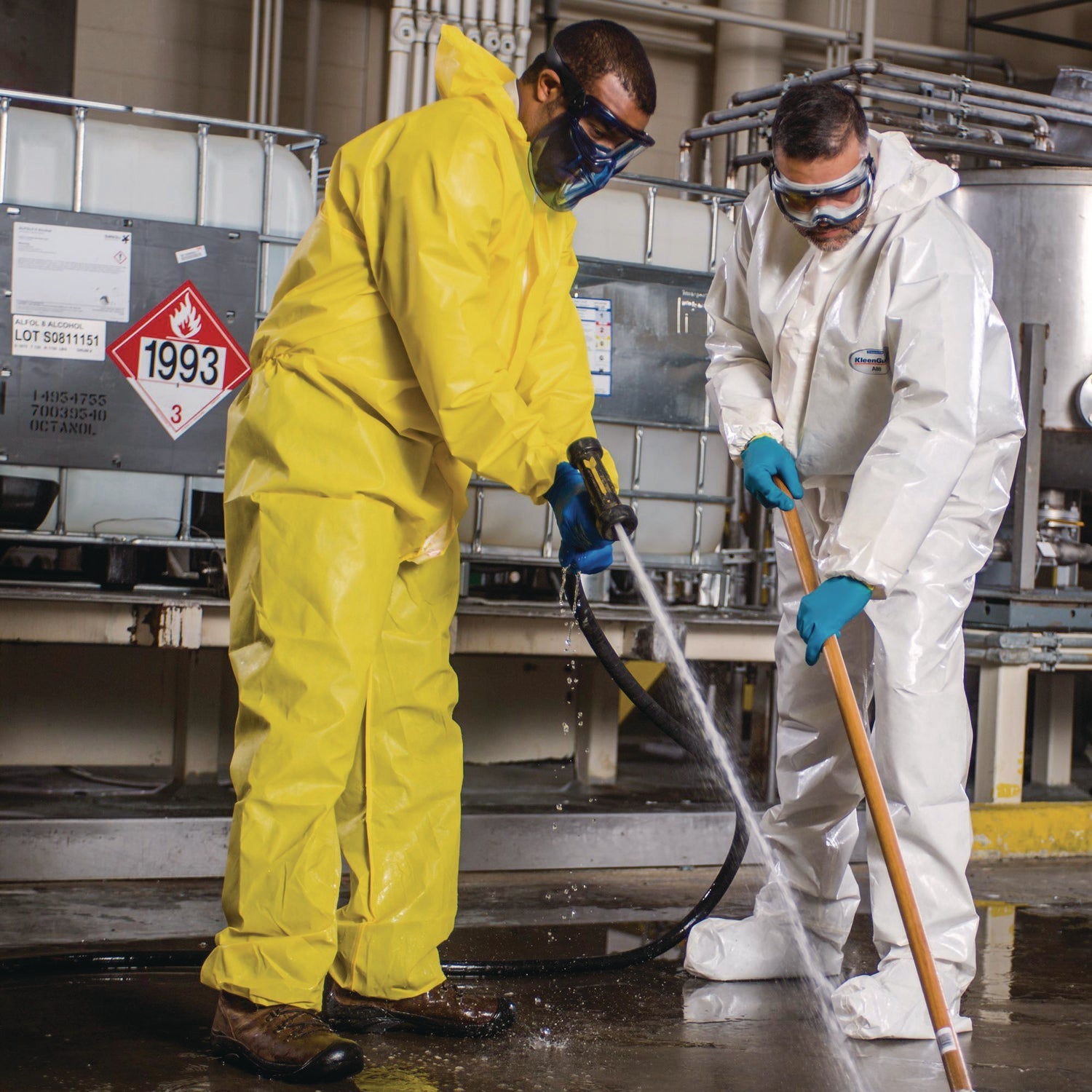 KleenGuard™ A70 Chemical Spray Protection Coveralls, Elastic Wrists, Ankles, Hood, 3X-Large, Yellow, 12/Carton