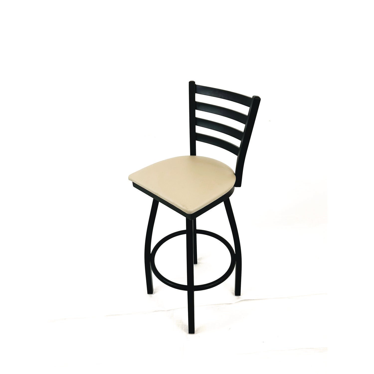 JMC Furniture Boggs Series Barstool, Supports Up to 300 lb, 30.5" Seat Height, Taupe Seat, Black Back, Black Base - Bloom Skins